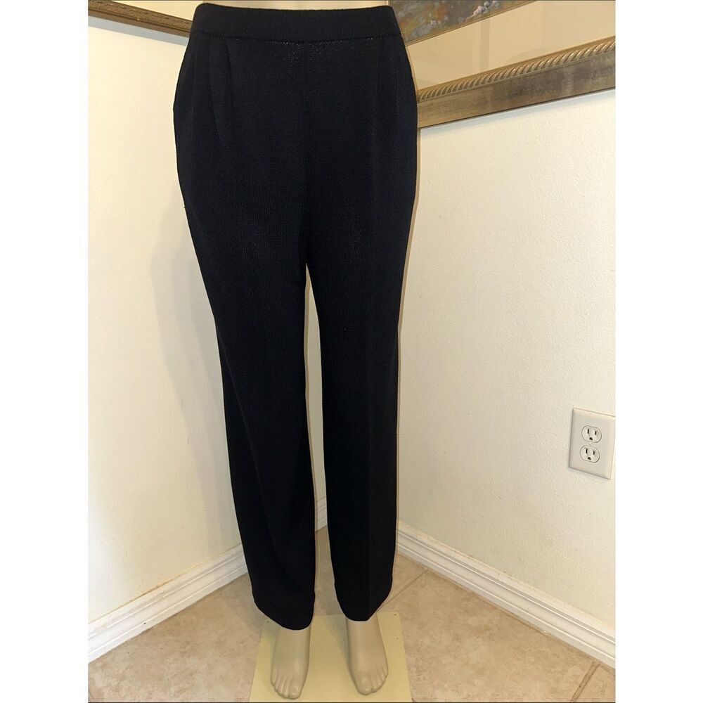 St. John Collection Pants- Santana Knit Pleated Pocket Straight Leg Size 4